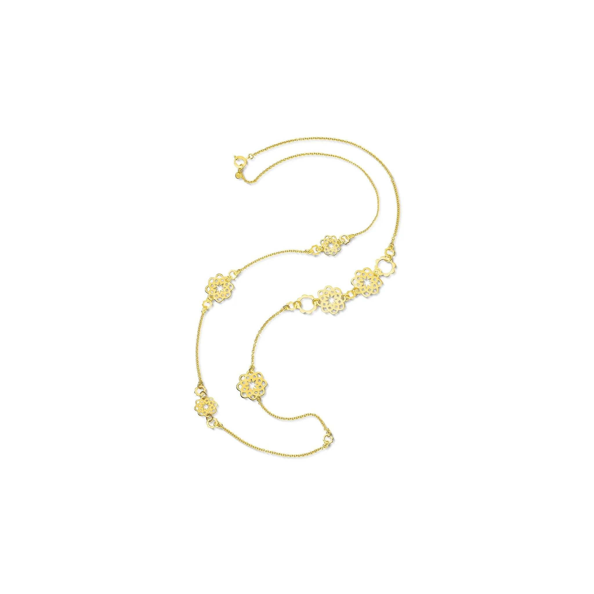 Long Yellow Gold Trio Necklace