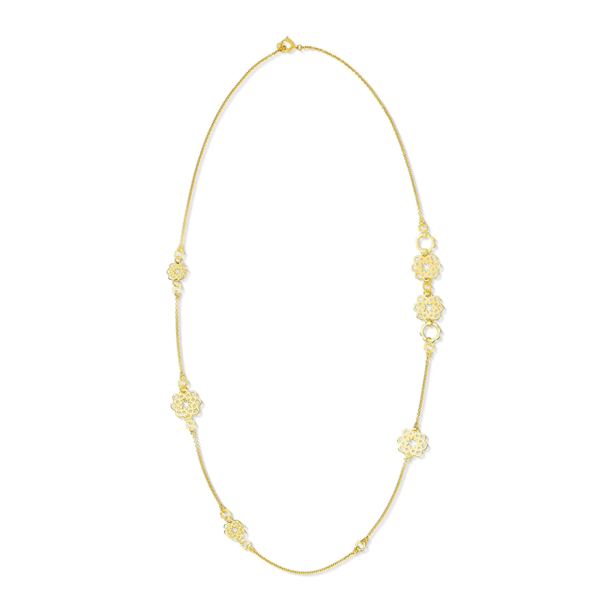 Long Yellow Gold Trio Necklace