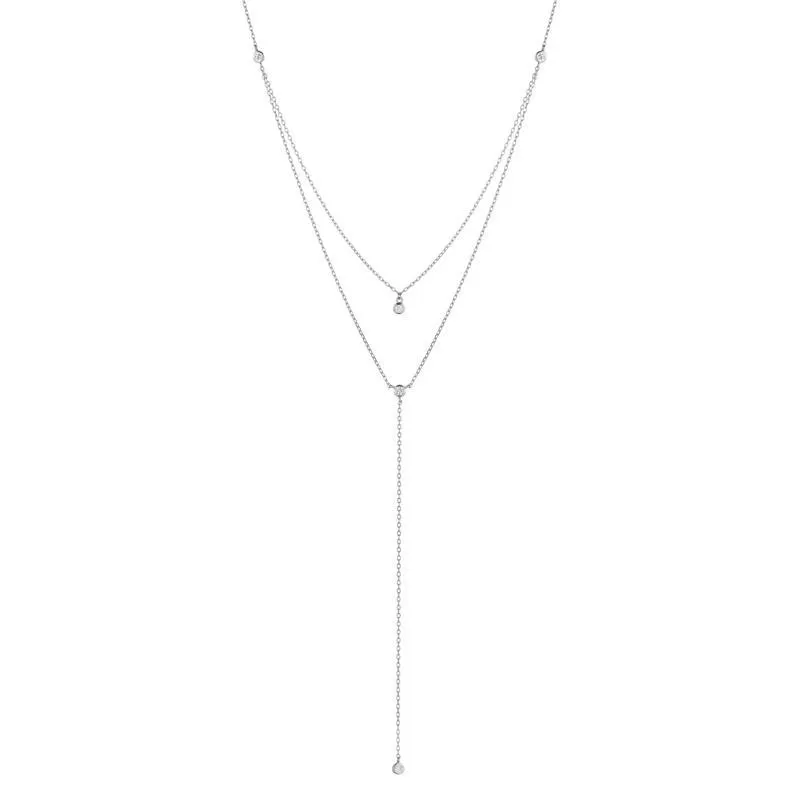 Melrose CZ Double Y Drop Necklace