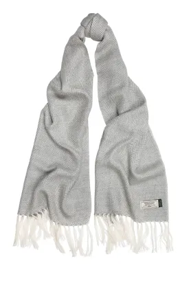 Mucros Weavers Alpaca & Silk Scarf Light Grey