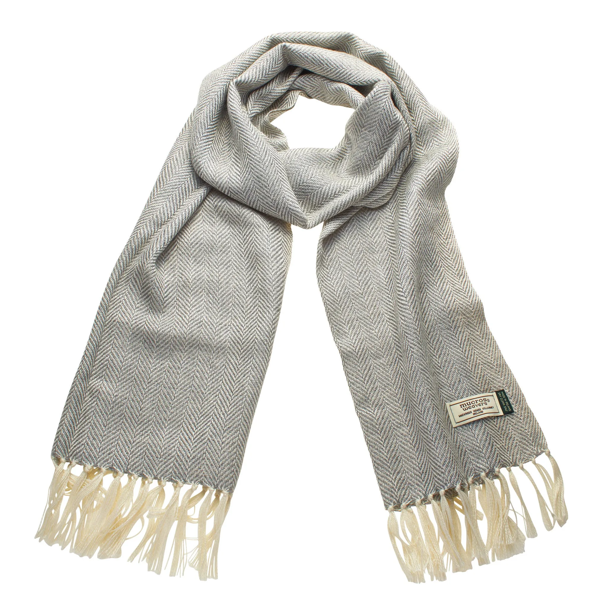 Mucros Weavers Alpaca and Silk Scarf Mid Grey