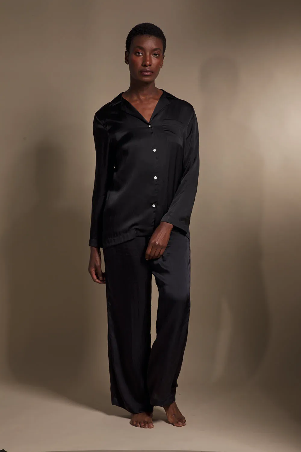 Organic Peace Silk Pyjama Set | Black