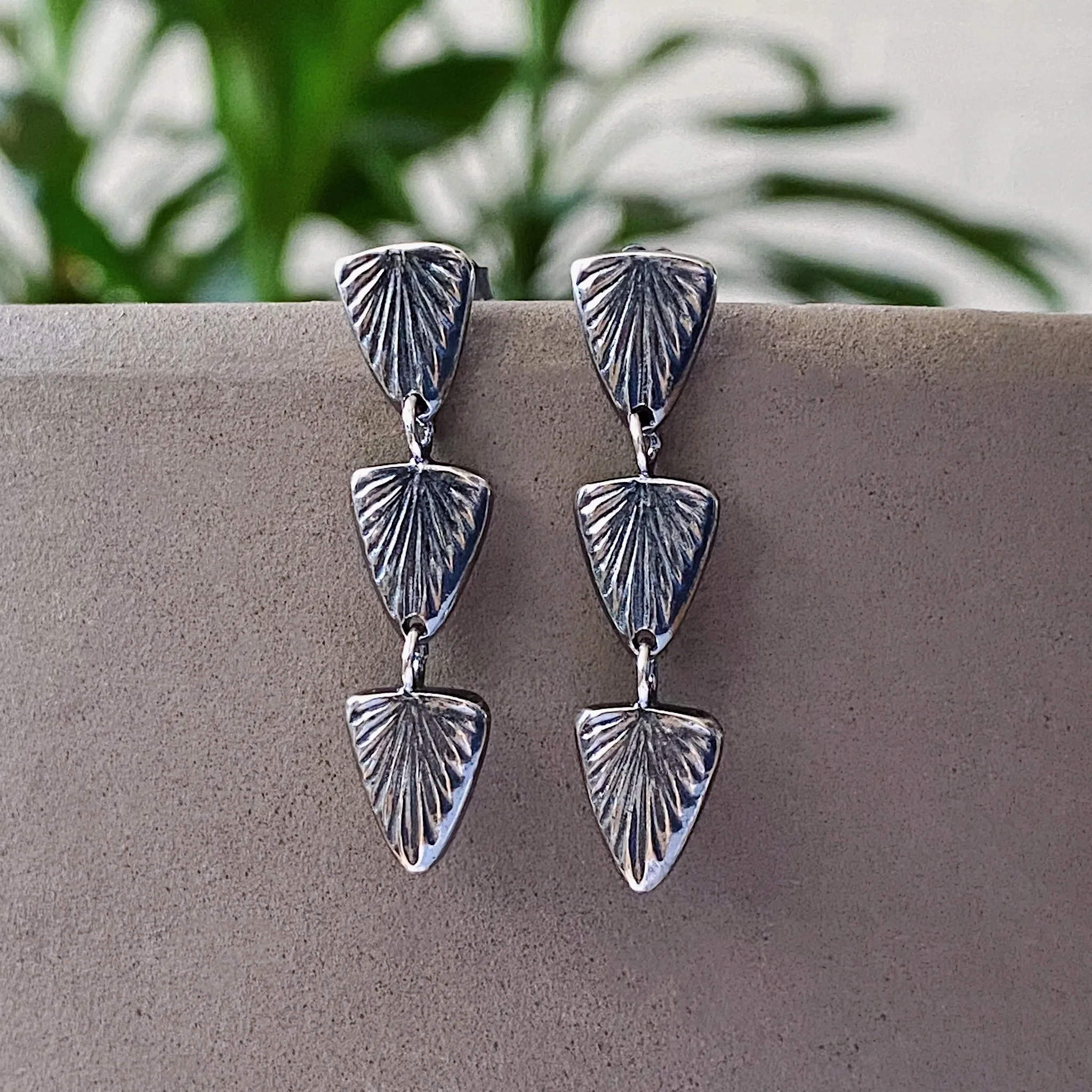 Oxidized Silver Flicker Earrings