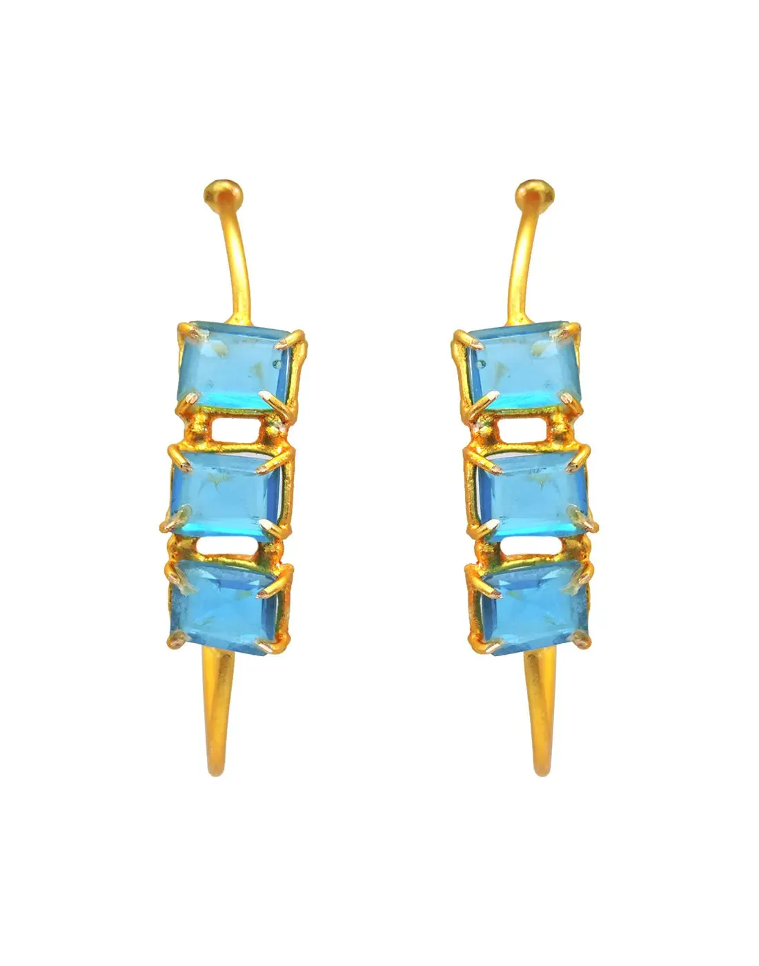 Rabia Hoops - Elegant Gold-Plated Dangle Earrings for Stylish Occasions