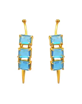 Rabia Hoops - Elegant Gold-Plated Dangle Earrings for Stylish Occasions