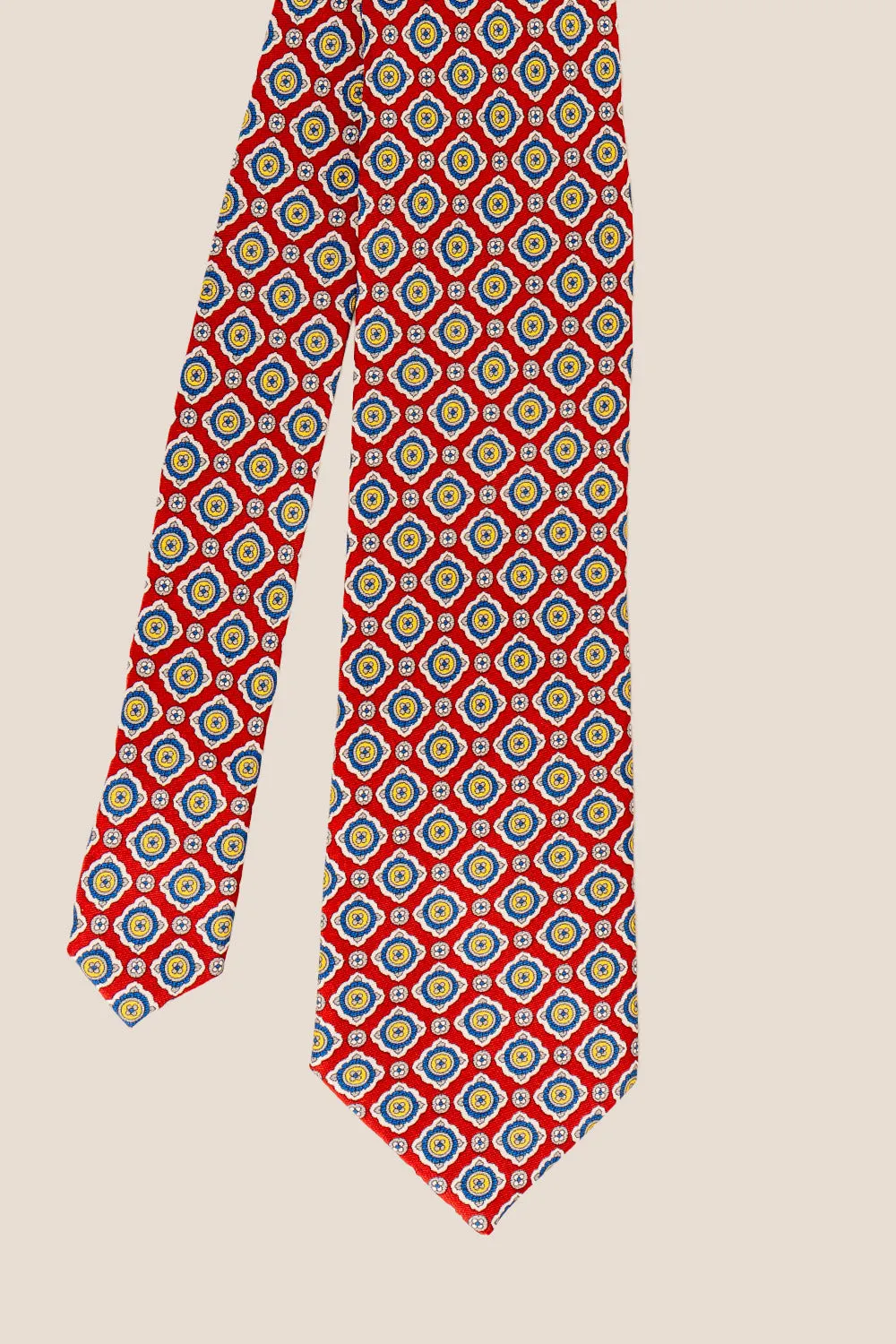 Red Geometric Pattern Silk Tie