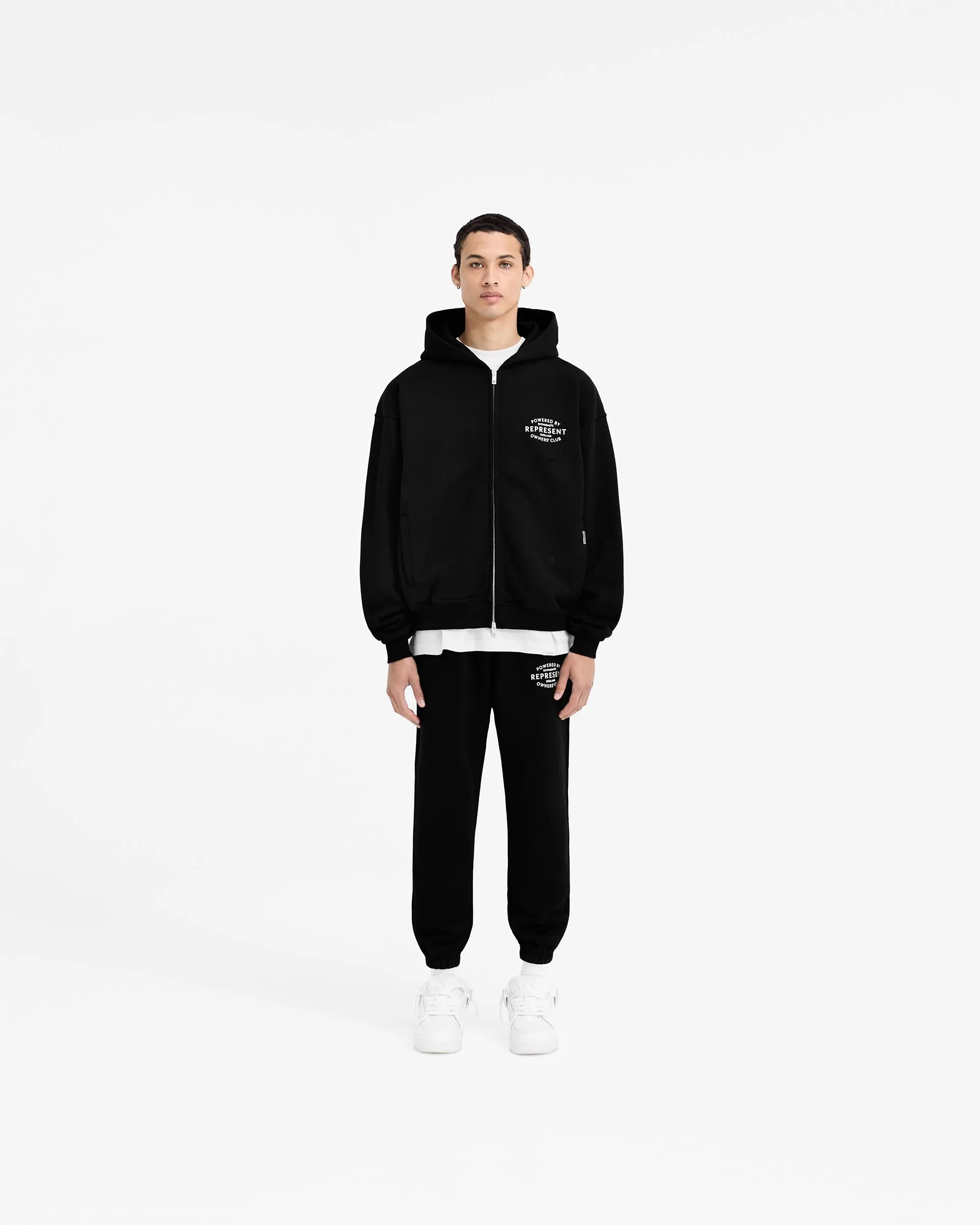 Represent Owners Club Stamp Zip Up Hoodie - Jet Black