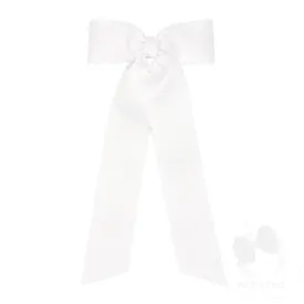 Scalloped Edge Grosgrain Bow with Streamer Tails