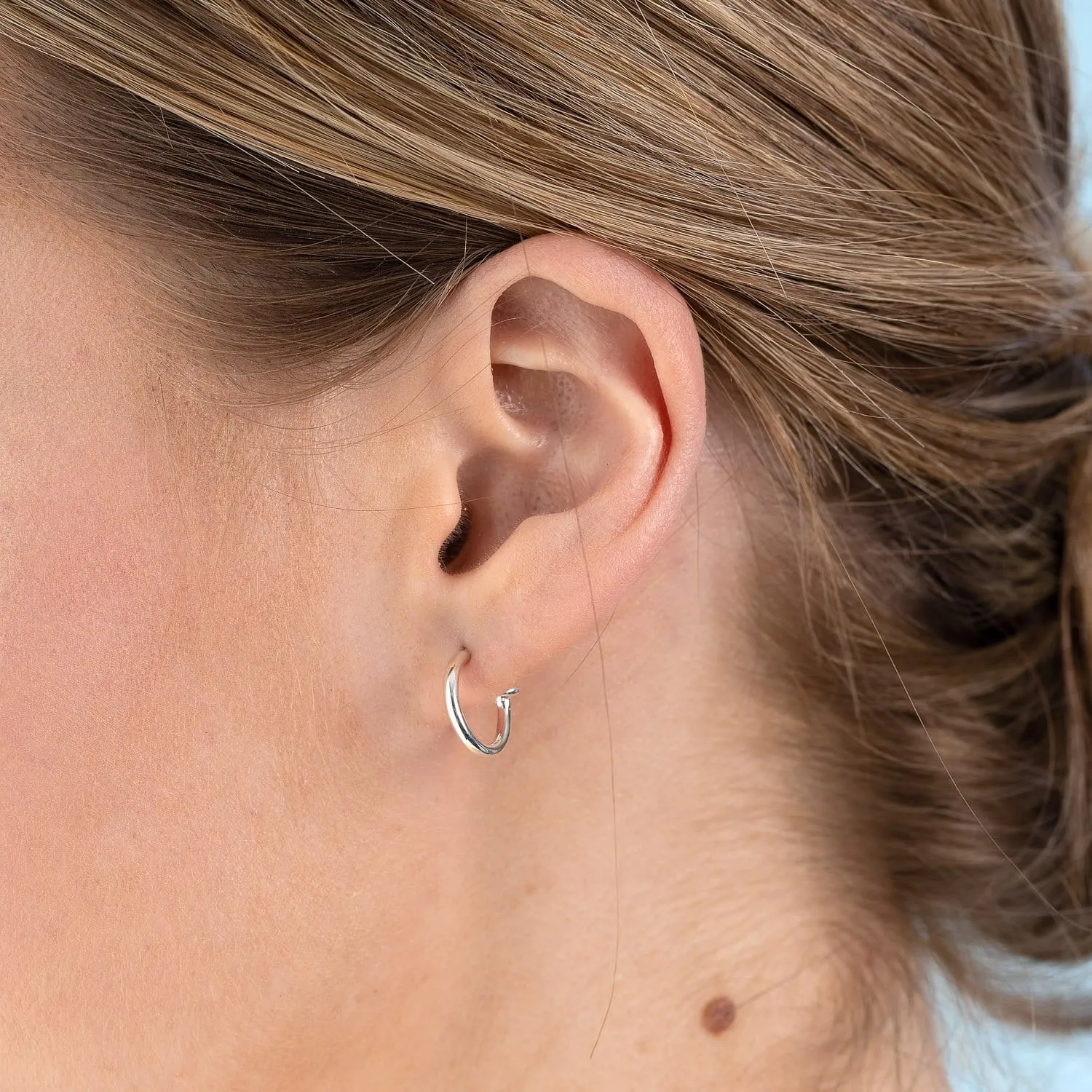 Silver Charm Hoop Earrings