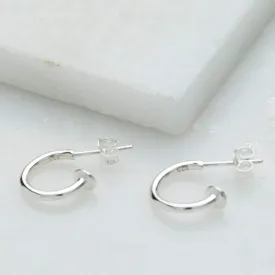 Silver Charm Hoop Earrings