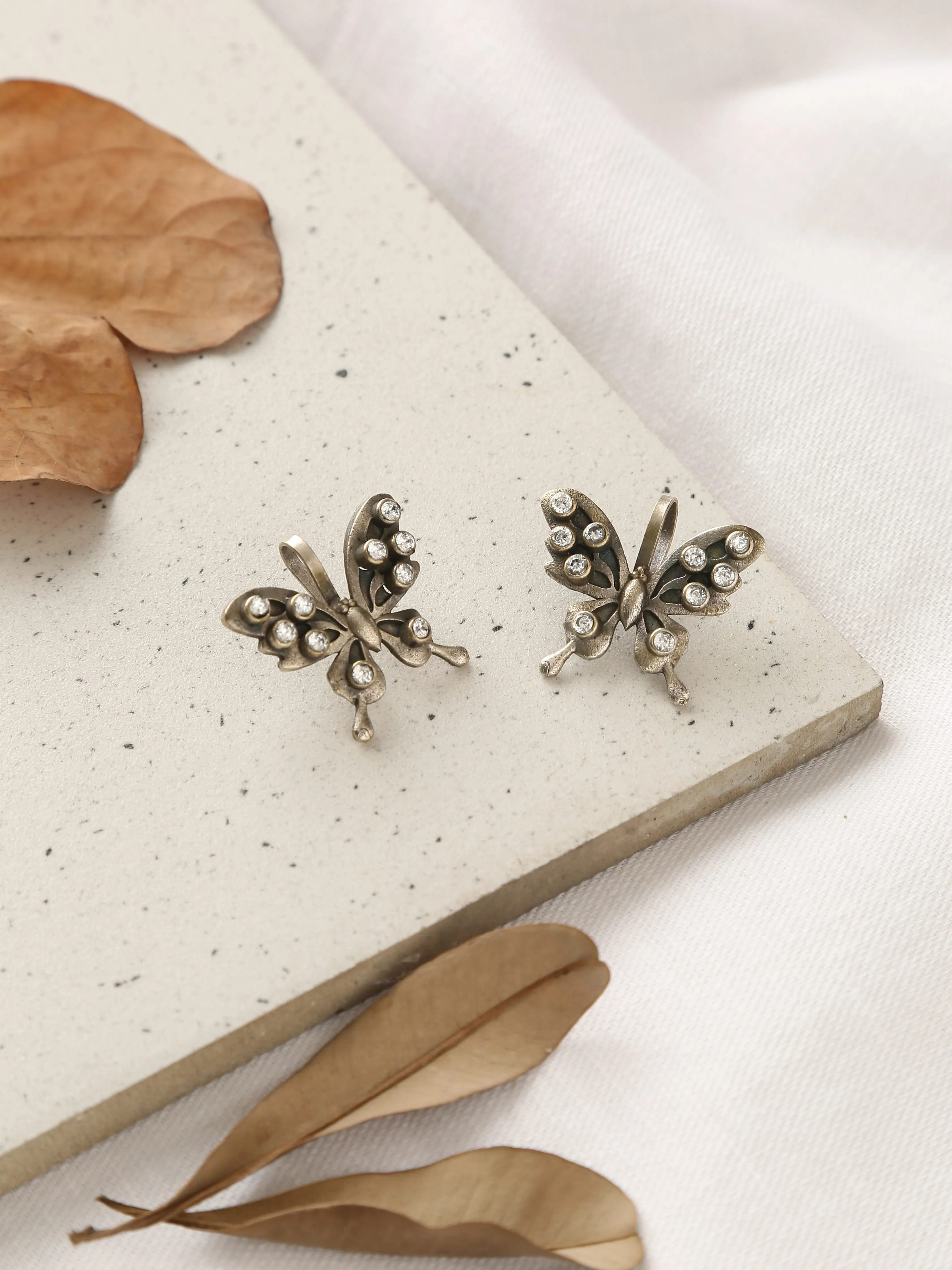 Silver-Plated Butterfly Ear-cuffs