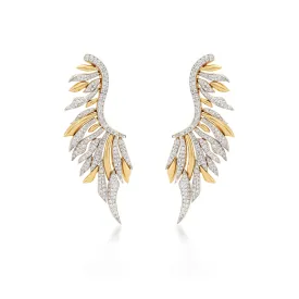 Skyward Bound Dragon Feather Diamond Earrings