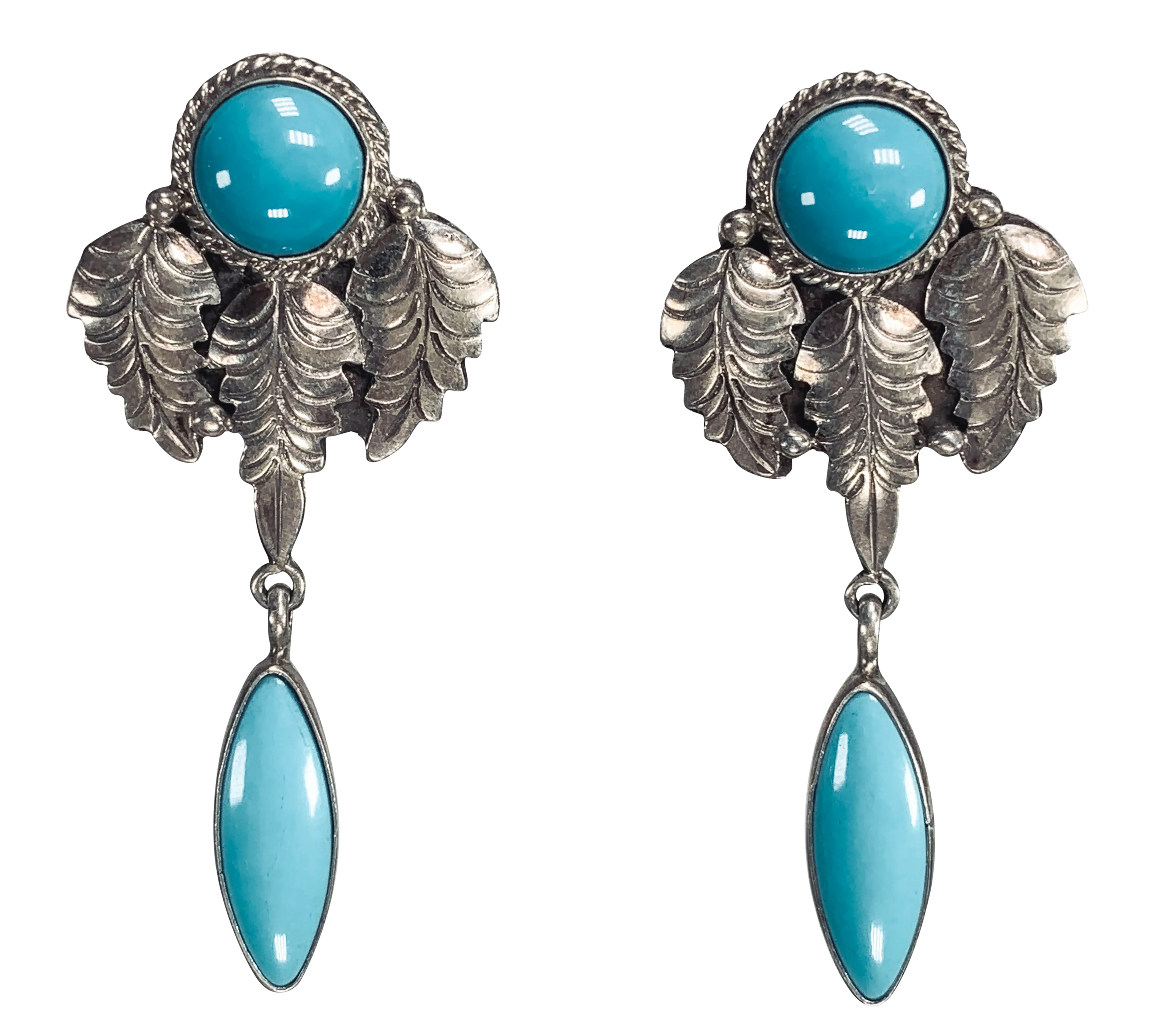 Sleeping Beauty Turquoise Feather Earrings | M. & R. Calladitto