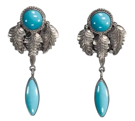 Sleeping Beauty Turquoise Feather Earrings | M. & R. Calladitto