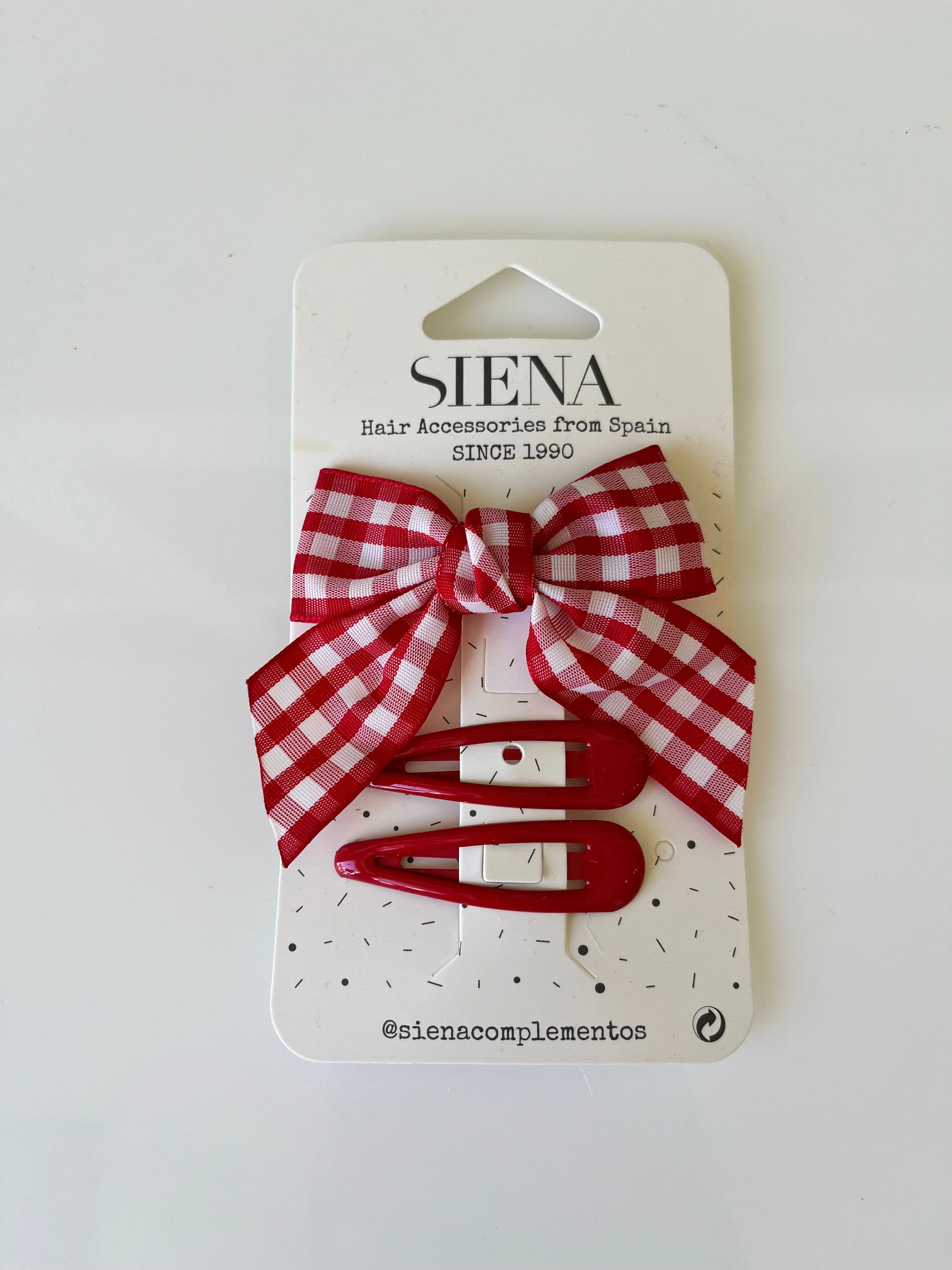 Small gingham bow with hair clip