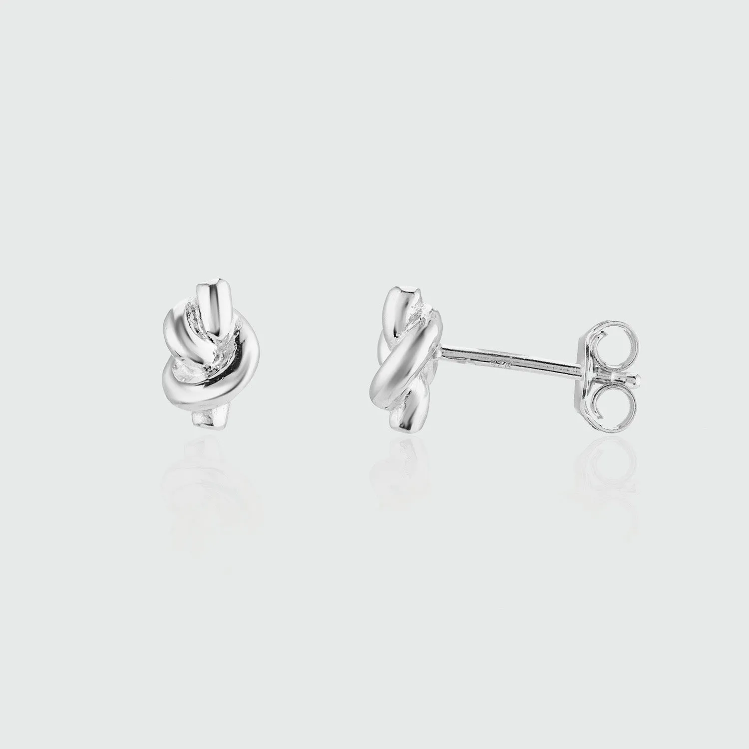 St Ives Silver Knot Stud Earrings