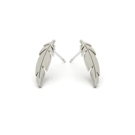 Stainless Steel Feather Stud Earrings