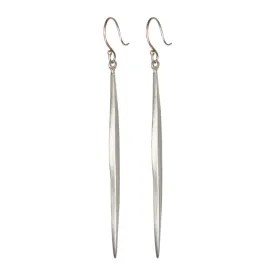 Sterling Silver Long Feather Earring