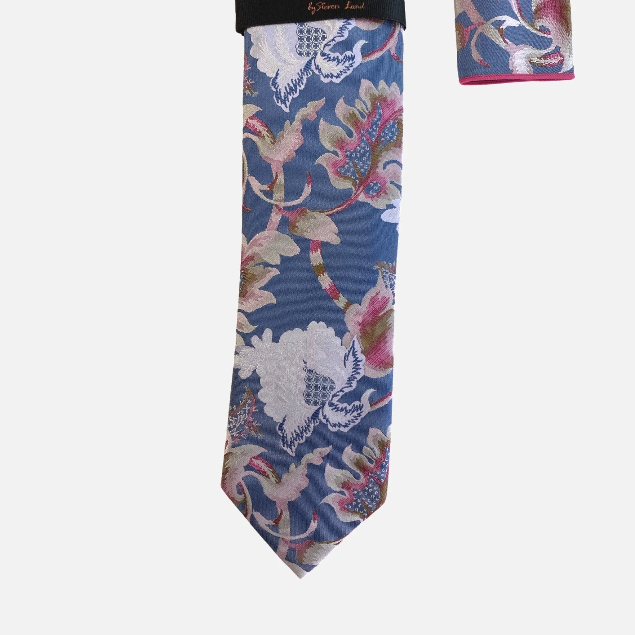 Steven Land “BW2431” Rust Silk Tie and Hanky