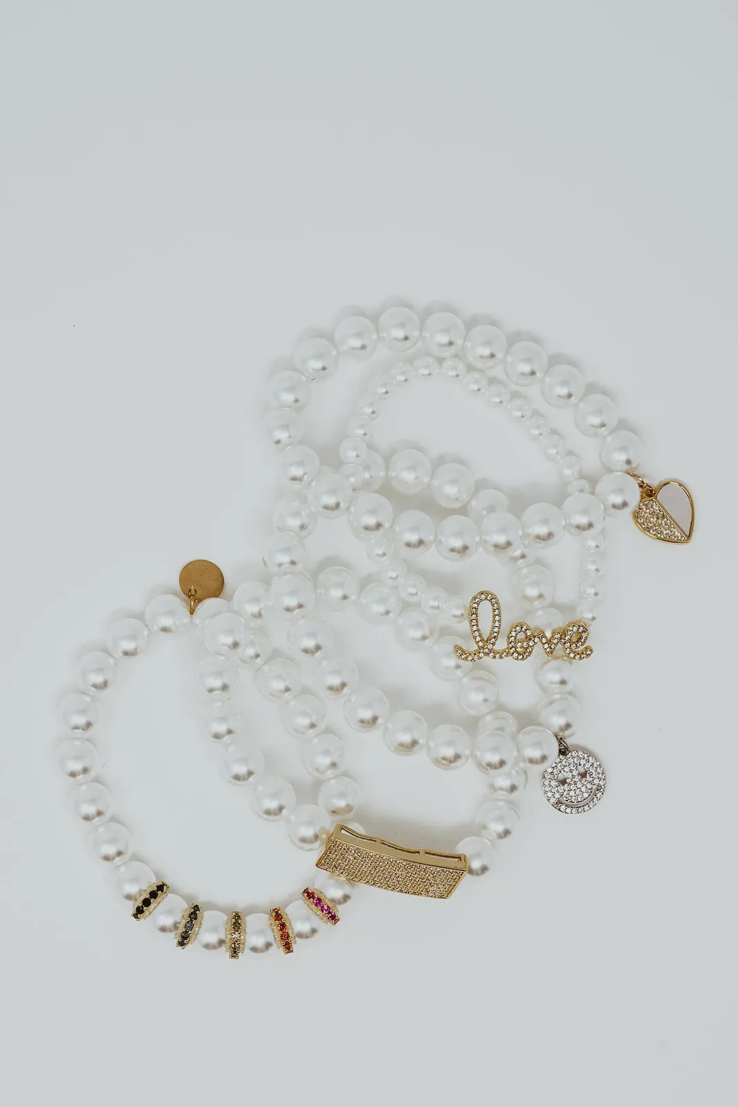 Swanky 5 Piece Pearl Bracelet Stack