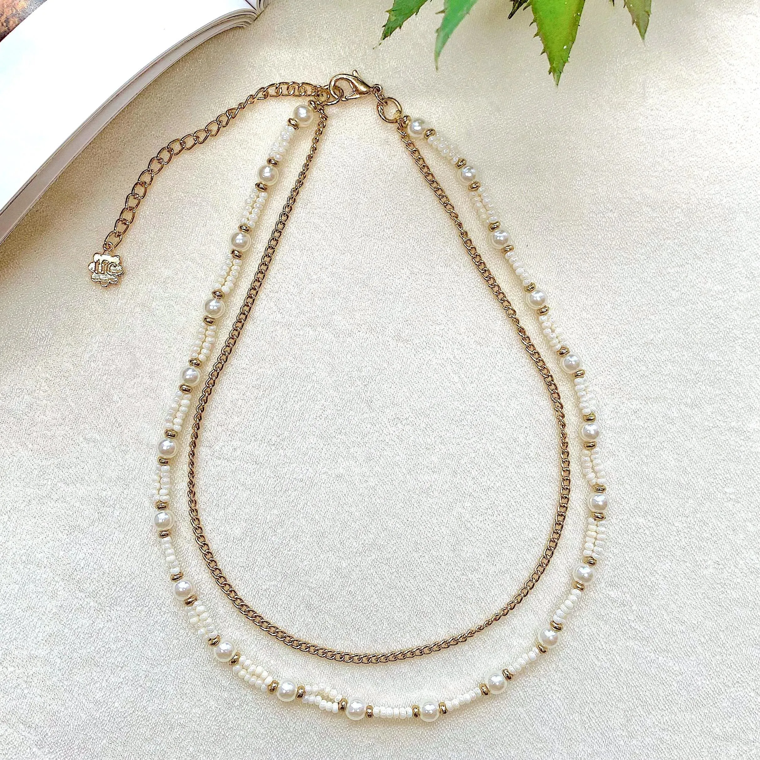 TFC Pearl Layers Gold Plated Layered Necklace