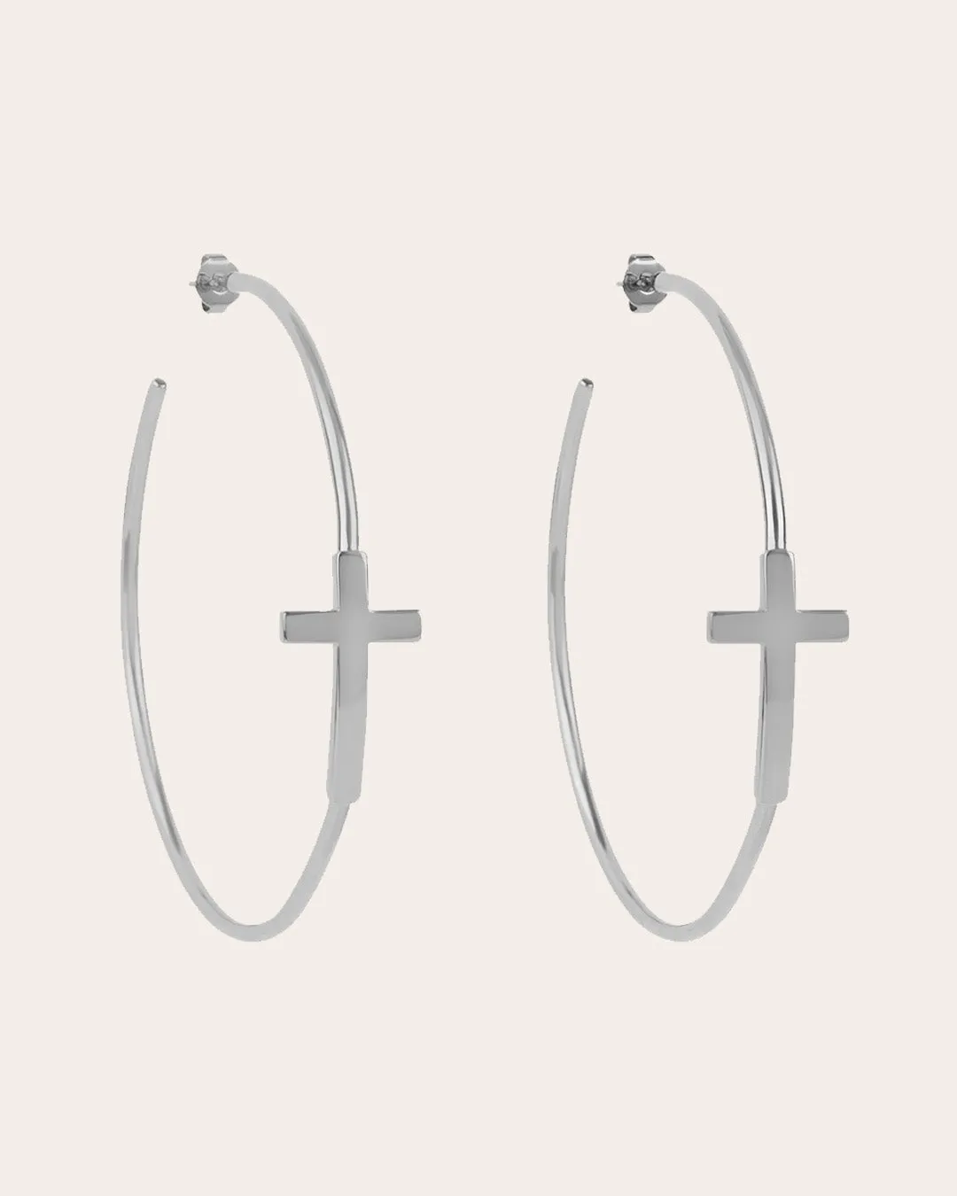 Silver-Plated Sacred Hoop Earrings