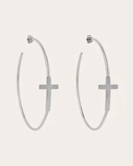 Silver-Plated Sacred Hoop Earrings