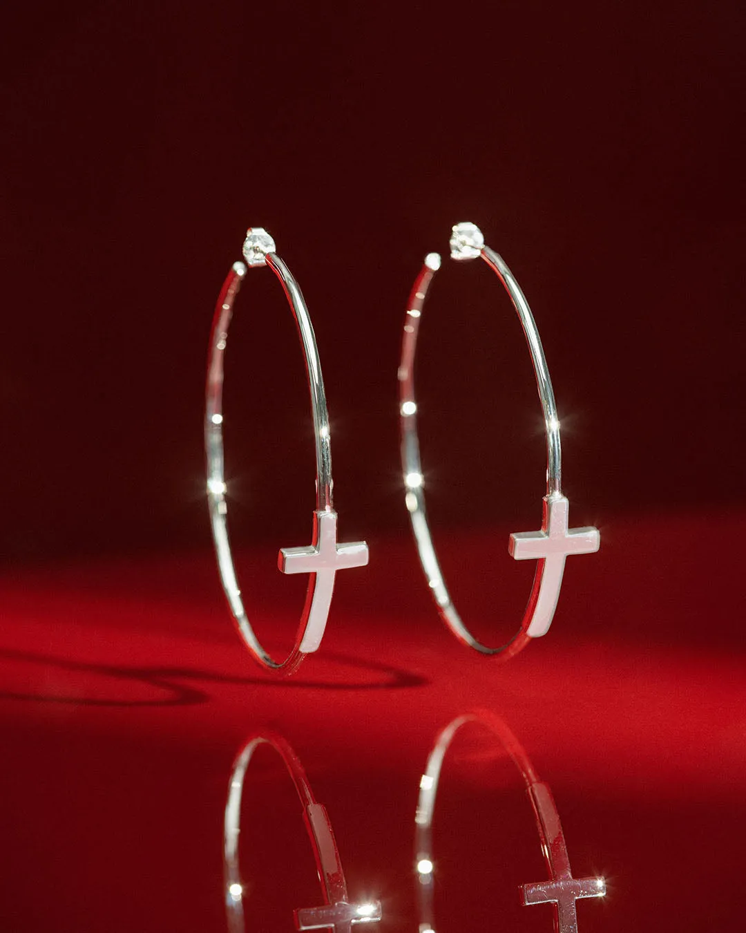 Silver-Plated Sacred Hoop Earrings