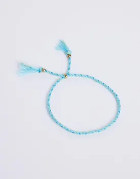 Thin Braided Bracelet - Blue