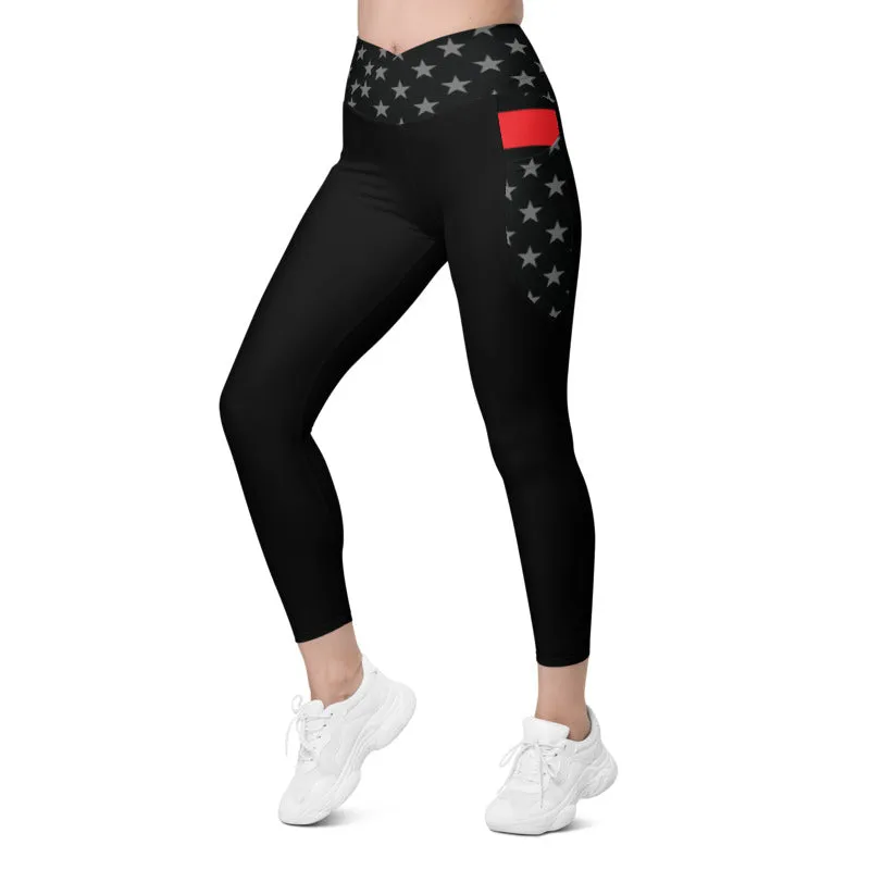 Thin Red Line Crossover leggings with pockets