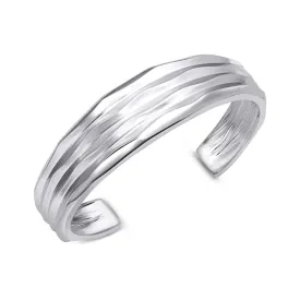 Thin Tapered Desert Wave Cuff Bracelet