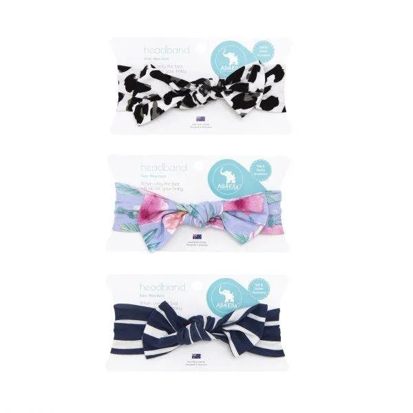 Top Knot Headband - Blue Stripe