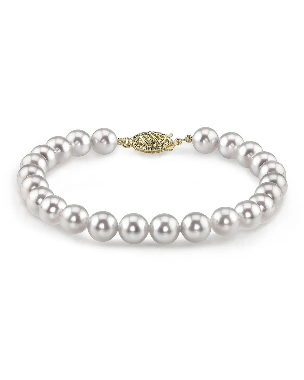 White Japanese Akoya Pearl Bracelet, 5.5-6.0mm - Choose Your Quality